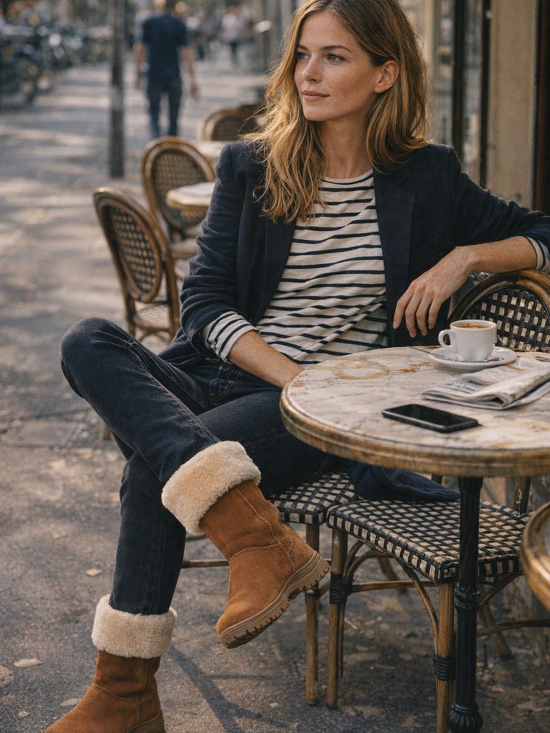 Styled in Whooga sheepskin boots