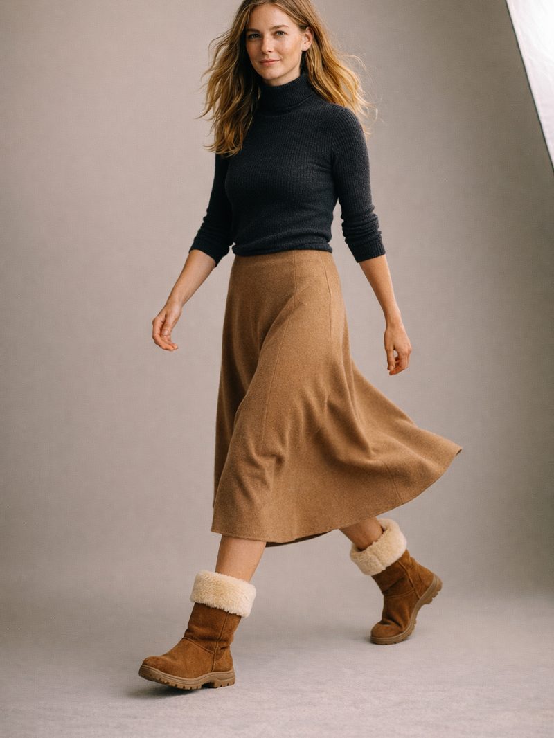 Styled in Whooga sheepskin boots