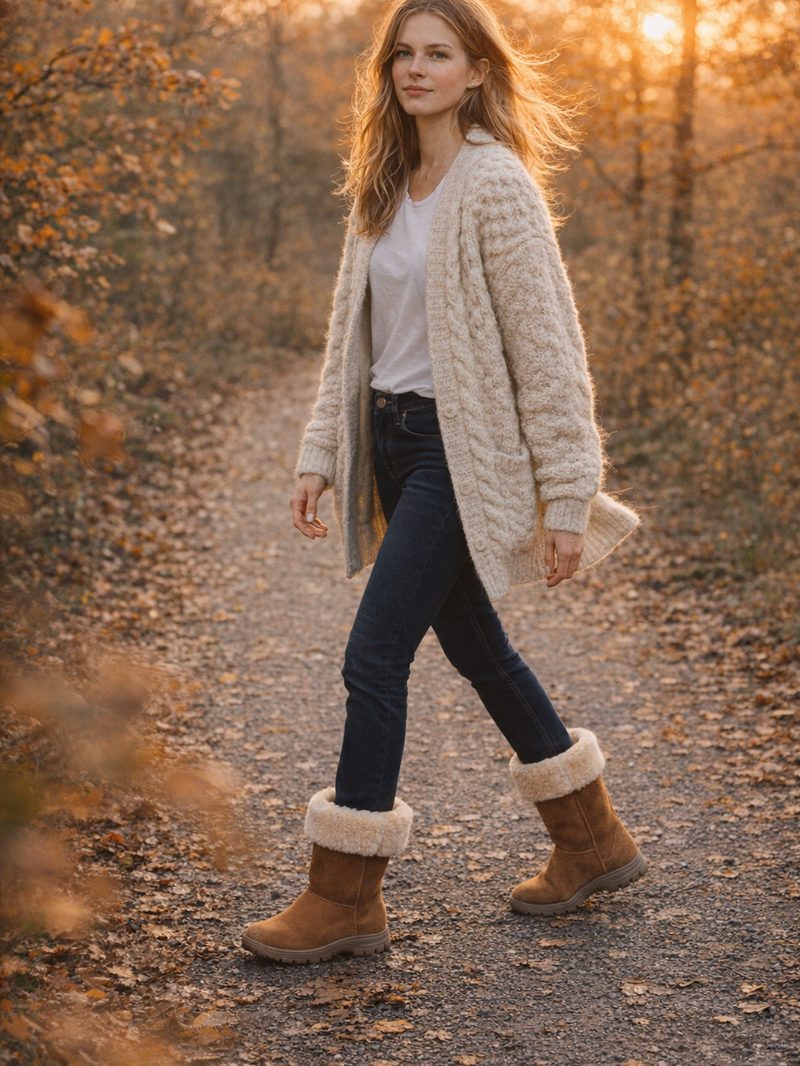 Styled in Whooga sheepskin boots